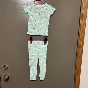 Kids Headquarters Aqua Pajama Set with Flamingo Print